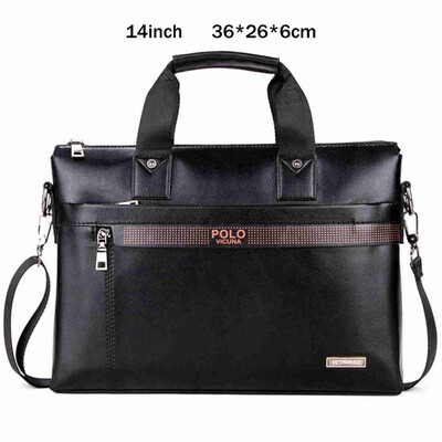 

VICUNA POLO Top Sell Fashion Simple Dot Famous Brand Business Men Briefcase Bag Leather Laptop Bag Casual Man Bag Shoulder bags
