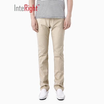 

INTERIGHT long-staple cotton touch casual pants mens business dark blue 32 yards