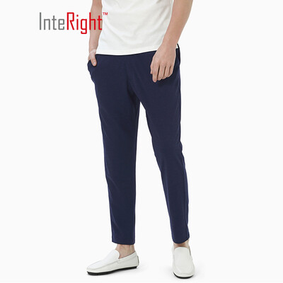 

INTERIGHT casual pants mens elastic moisture wicking quick-drying nine points casual pants navy blue 34 XL