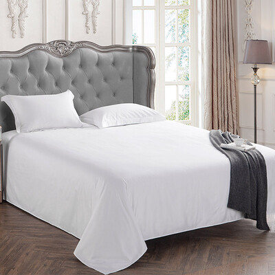 

Kangxin bedding home textiles 60 satin cotton sheets cotton hotel solid color sheets single white 245280cm