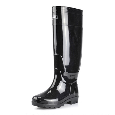 

Warrior High-duty rain-proof shoes rubber shoes work shoes water shoes mens rain boots HXL8199 black high tube 40