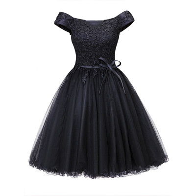 

CAZDZY кружевное коктейльное платье с аппликациями - оголяющее плечо