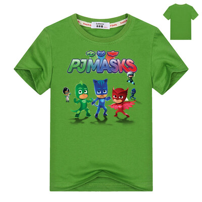 

PJ MASKS Cartoon Print Дети Футболки с коротким рукавом Детская одежда для девочек Летние майки для девочек Хлопковые тройники Топ