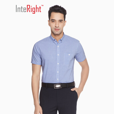 

INTERIGHT Cloud Clean Fresh Dry Plaid Casual Comfort Short Sleeve Shirt Green Yellow Grid 41 yards