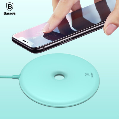 

Baseus Apple X8 Wireless Charger iPhoneX8PlusSamsung note8S7edgeS8 Donuts Desktop Qi Wireless Charging Base Charge Line Blue