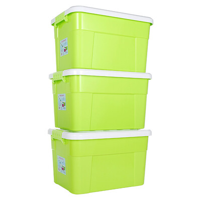 

Ai Laiya storage box plastic storage box large car storage box clothing storage box moving packaging box 45L 3 loaded macaron green Z1252