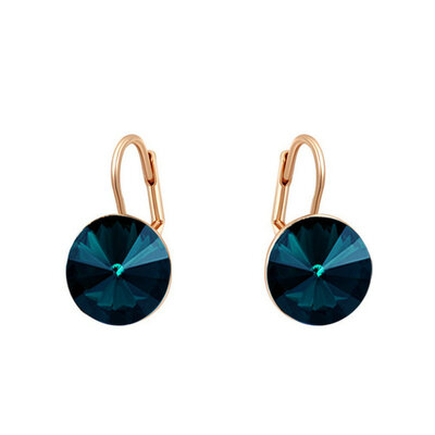 

Yoursfs® 18K Rose Gold Plated Pure Crystal Clip On Earring Use Dark Blue Austrian Crystal Jewelry