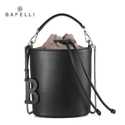 

BAFELLI women bags split leather bucket handbag high quality string shoulder bag letter ornaments bolsos mujer red crossbody bag