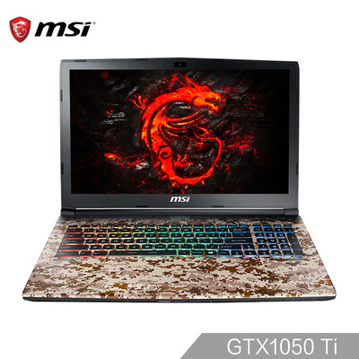 

MSI GEI GE62 7RE-1699CN 156-inch gaming laptop i7-7700HQ 8G 1T128GBSSD GTX1050Ti 4G colorful backlight camouflage