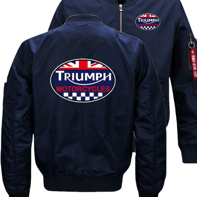 

triumph motorcycles Bomber Flight Flying Jacket Winter thicken Warm Zipper Men Jackets Anime Mens Casual Coat