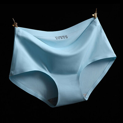 

Hot Sale Intimates Breathable Seamless Briefs Cool Ice Silk Viscose Women Underwear Summer Mid Waist Panties