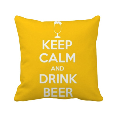 

Quote Keep Calm And Drink Beer Yellow Square Throw Pillow Insert Cushion Cover Home Sofa Decor Gift