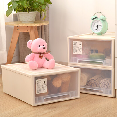 

Baicaoyuan plastic storage box storage box drawer storage cabinet storage cabinet wardrobe storage box 44L3 transparent color