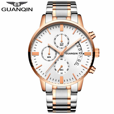 

GUANQIN Watch men's business style waterproof quartz watch fashion steel watch