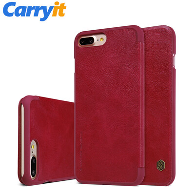 

DHL Free shipping, wholesales iPhone 8 plus NILLKIN Qin case for iPhone 8 plus leather case for iPhone 8 Plus