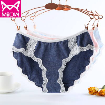 

Cat MiiOW womens underwear sexy lace side waist large size underwear womens triangle womens underwear 3 gift box sexy lace  16080