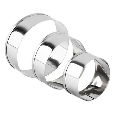 

3Pcs Stainless Steel Round Circle Cookie Fondant Cake Paste Mold Cutter Tool