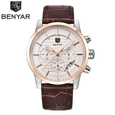 

BENYAR Men Watch Top Brand Luxury Quartz Watch Mens Sport Fashion Analog Leather Strap Male Wristwatch New Waterproof Clock