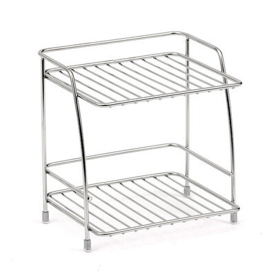 

ORZ Kitchen Spice Rack Stainless steel 2 Tier Storage Shelf Bathroom Organizer Holder Bathroom Storage Rack Shelf
