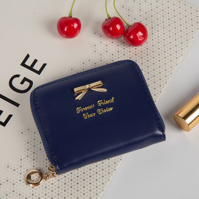 

Корейский свежий и простой лук дамы монета портмоне сумка молния мини женщин кошелек карты пакет короткий пункт