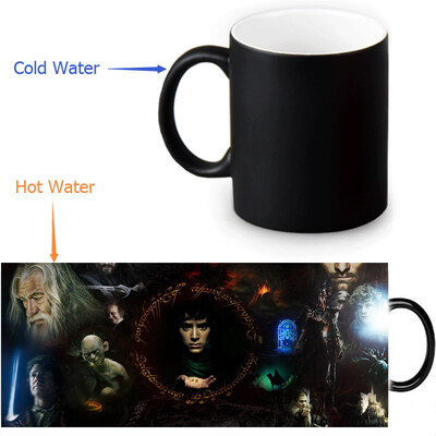 

Властелин колец 350ml / 12oz Heat Reveal Mug Color Change Чашка кофе Чувствительные морфинг-кружки Волшебная чашка для чая из молока