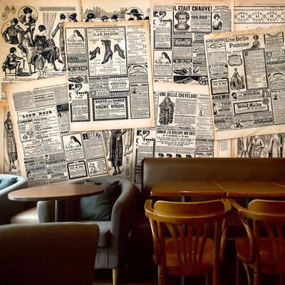 

Custom 3d mural 3D retro newspaper wallpaper personality Lounge Bar Cafe living room bedroom mural wallpaper