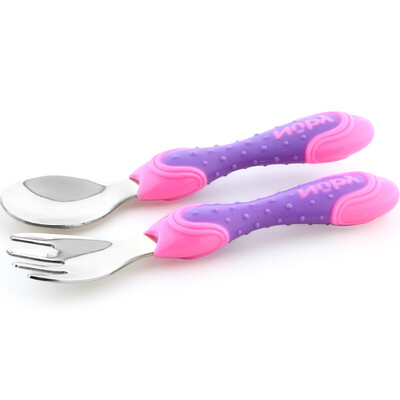 

Nuby Nuby Childrens Tableware Baby Tableware Stainless Steel Fork Spoon Set - Pink 5440