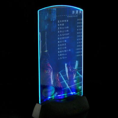 

Acrylic Flashing Led Light Table Menu Restaurant Card Display Holder Stand