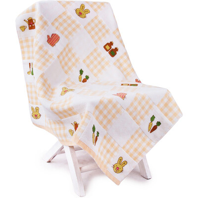 

Sanli cotton cloth stitching embossed towel towel wrapped towel child cover blanket yellow