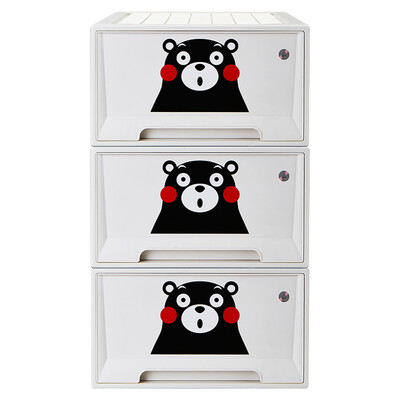 

JEKO&JEKO Kumamoto bear plastic baby sewing cabinet large 3 Pack childrens wardrobe storage box chest of drawers storage cabinet finishing storage box drawer storage cabinet SWB-5464