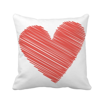 

Heart Graffiti Line Valentines Day Square Throw Pillow Insert Cushion Cover Home Sofa Decor Gift
