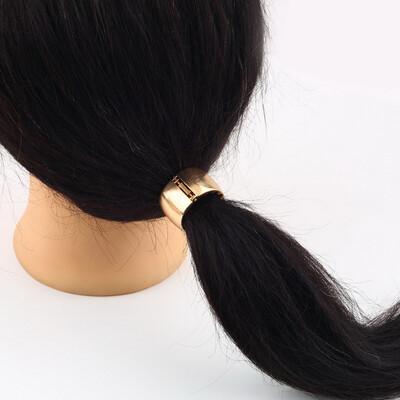 

Girls Hair Band Metal Hair Wrap Pony Tail Holder Ring Rope Circle Accessory