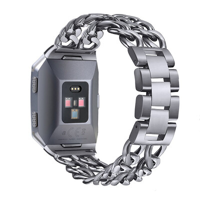 

Replacement Stainless Steel Metal Chain Bands Adjustable Folding Clasp for Fitbit Ionic
