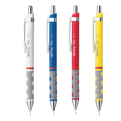 

Red Ring Rotring Tikky Automatic Pencil White Blue Red Yellow Combination HB 07mm