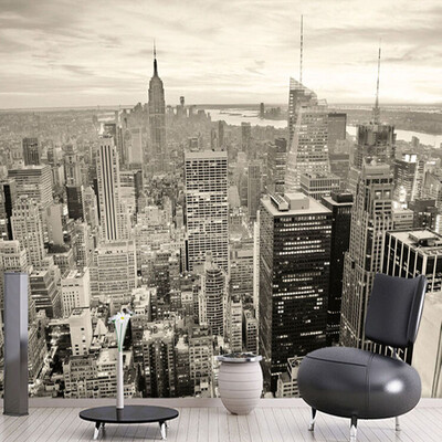 

New York Black And White City Landscape Wallpaper Personalized Customization Dining Room Living Room Office 3D Mural Wallpaper