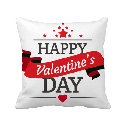 

Red&Black Happy Valentines Day Square Throw Pillow Insert Cushion Cover Home Sofa Decor Gift