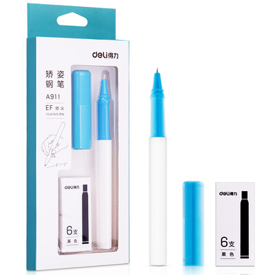 

Deli deli EF dark tip excellent series of posture posture pen signature pen posture posture pen pen six black ink bags A911