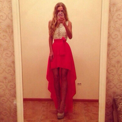 

Lovaru ™2015 New Fashion Sexy Party Dress Ladies Elegant Lace Patchwork Dress Party Red Dress Vestidos