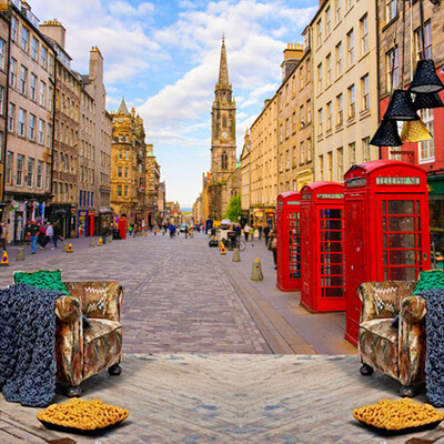 

Custom Photo Wallpaper Modern London Street Red Telephone Booth Wall Mural Cafe Living Room Sofa TV Background Mural Wall Papers