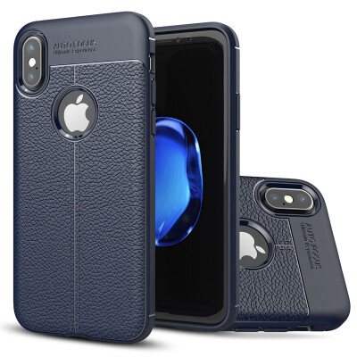 

MOONCASE iPhone X чехол, [Litchi Pattern] Anti-Scratch Shockproof Resilient TPU Armor Case Cover для iPhone X