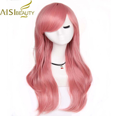 

AISI BEAUTY Long WavySynthetic Cosplay Wig Red Pink Blue Sliver Gray Blonde Brown 70 Cm Synthetic Hair Wigs