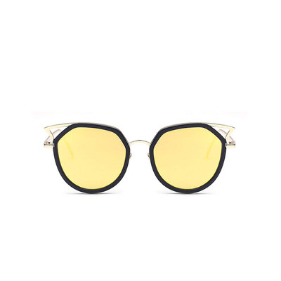 

2018 новых глаз кошки прибытия привлекать солнцезащитные очки полые женщины солнцезащитные очки отражающий металл Vintage солнцезащитные очки