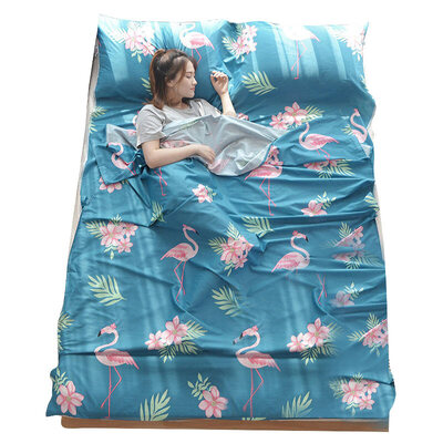 

Gagarin JAJALIN travel hotel across dirty sleeping bags adult indoor travel single double portable thin travel anti-dirty sheets flamingo pattern 120230cm