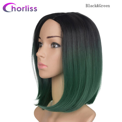 

Chorliss 10inches Black T Burgundy Ombre Synthetic Wigs High Temperature Fiber Bob Blonde Wig Short Straight Womens Wigs