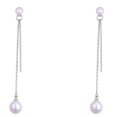 

Vintage Fashion White Imitation Peari Длинные серьги с каплями серьги Модные ювелирные изделия Женские аксессуары Женские женские мотаться серьгой 27311