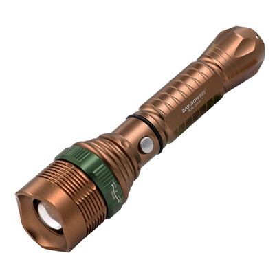 

Rui-leopard RAY-BOW RB-326-1 aluminum alloy light rechargeable flashlight imported CREE bulb third gear multi-function magnetic ring dimming brown