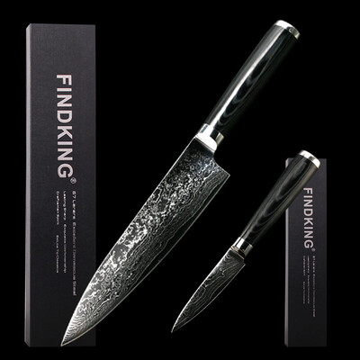 

FINDKING Damascus kitchen knives set 8 inch chef knife 35 inch paring knife