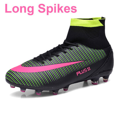

New Adults Mens Outdoor Soccer Cleats Shoes High Top TFFG Football Boots Training Sports Sneakers Shoes Plus Size 35-46