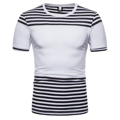 

Mens Striped Casual Short-Sleeve T-Shirt