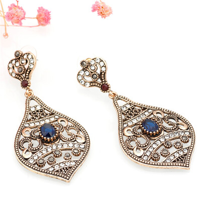 

Новые круглые смолы Vintage Серьги Bijoux Турецкая цветочная падающая серьга Max Brincos Grandes Металлический сплав Аксессуары дл